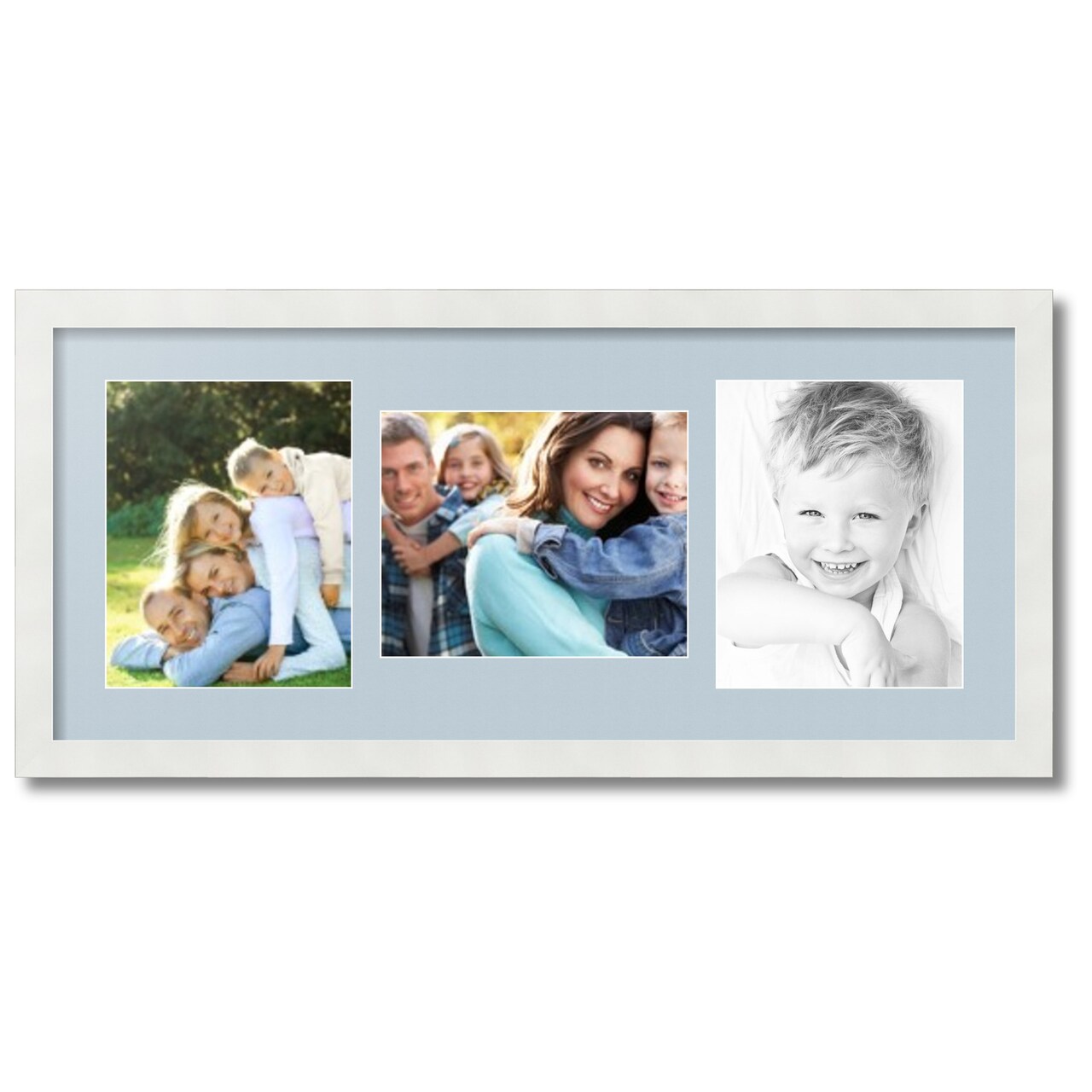 ArtToFrames Collage Photo Picture Frame with 3 - 8x10 inch Openings, Framed in White with Over 62 Mat Color Options and Plexi Glass (CSM-3966-117)